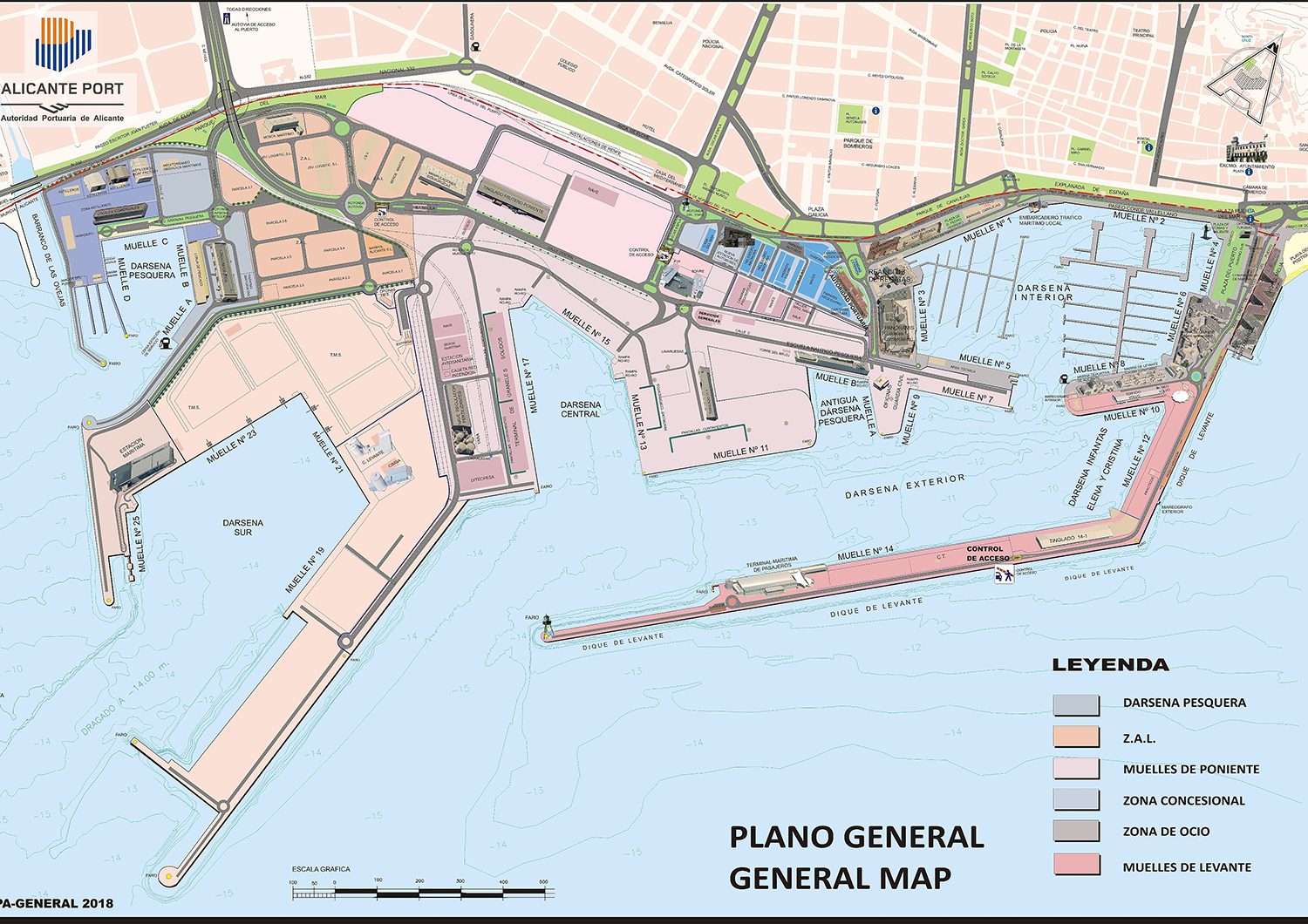 mapa puerto alicante Plano del Puerto – Puerto de Alicante